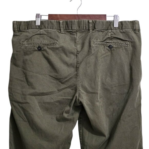 United Colors of Benetton Patterned Tapered Leg Pants In Olive Sz 56 (XXL) - Picture 4 of 10